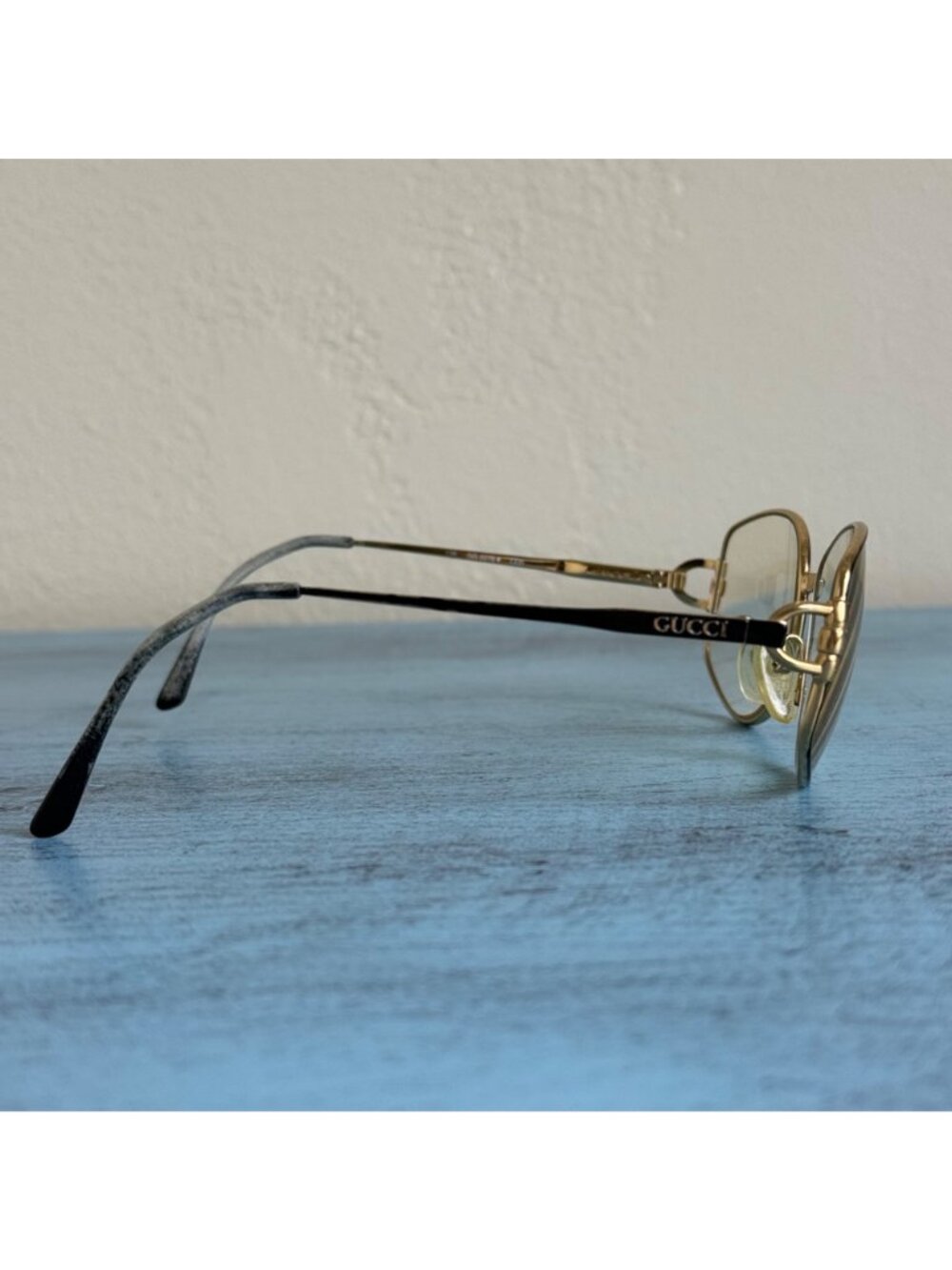 Vintage Gucci GG 2279 CD5 Aviator Gold Eyeglasses Optical Frames - Picture 2 of 11